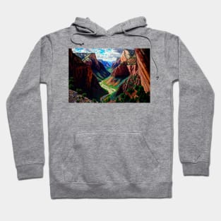 Mosaic Zion National Park Landscape | Angel's Landing | Utah Hoodie